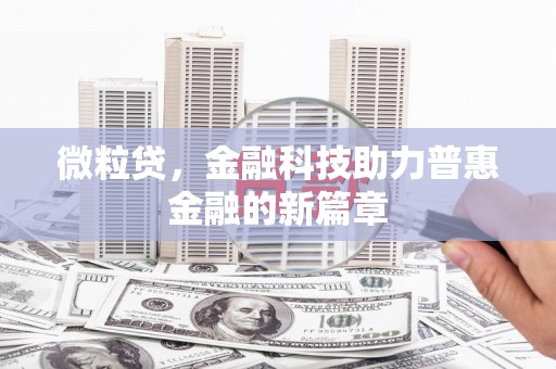 北京微粒贷，金融科技助力普惠金融的新篇章