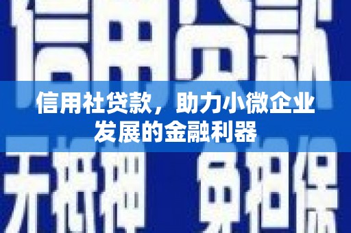 北京信用社贷款，助力小微企业发展的金融利器